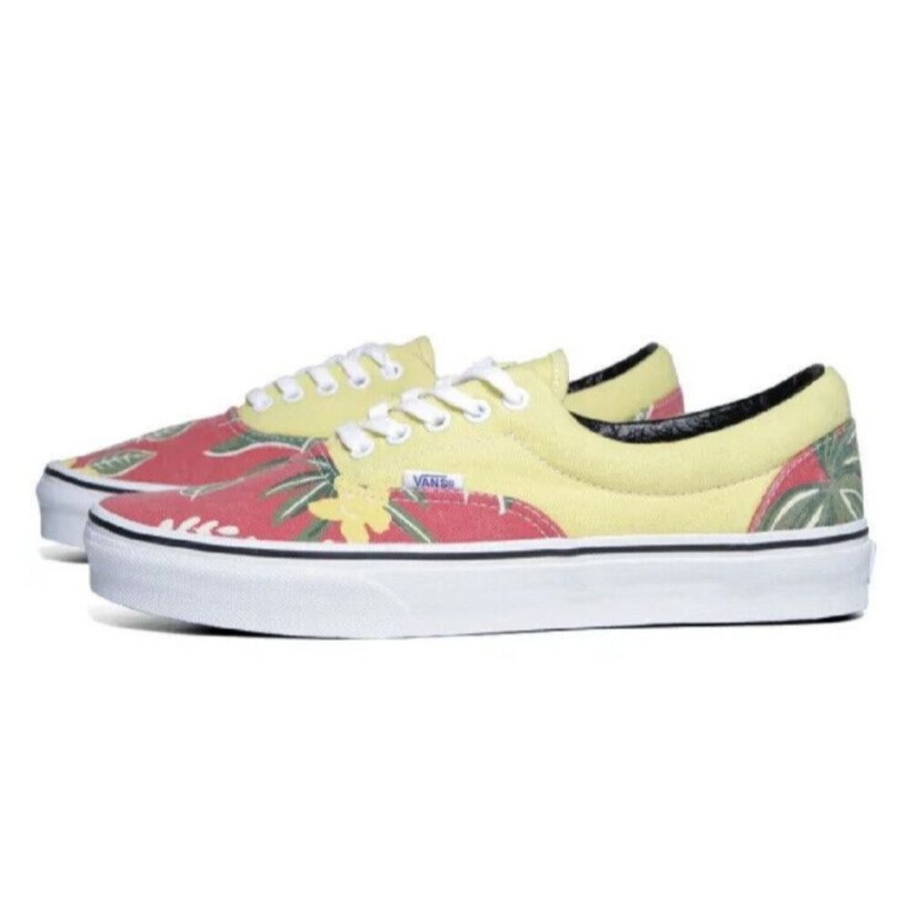 VANS Era Doren Hawaiian Red Yellow Tropical Floral Size 8 Mens 9.5 Womens